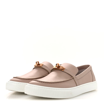 Hermes Calfskin Game Slip On Sneakers 41 Beige Nude 4 of 13