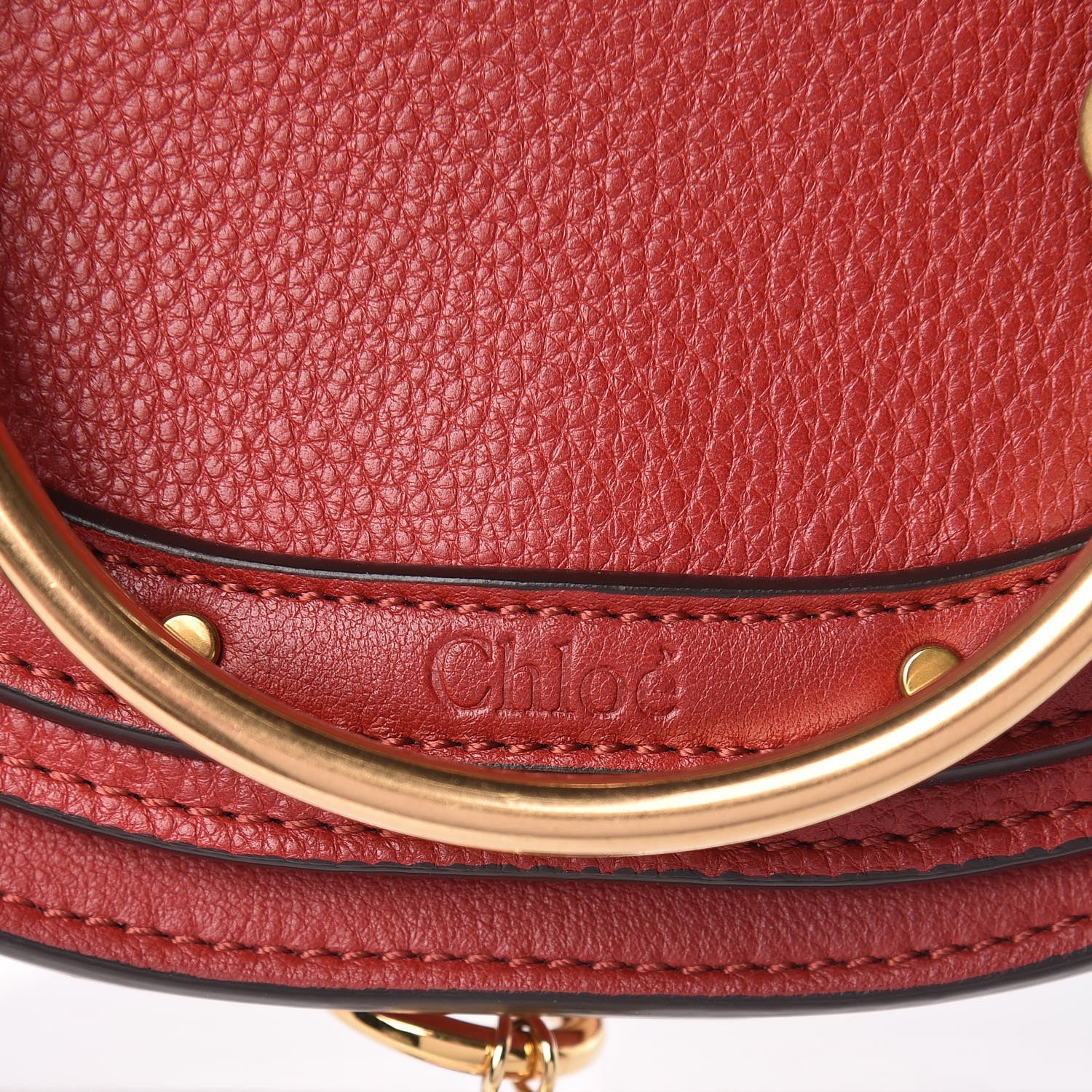 Chloe Calfskin Small Nile Bracelet Minaudiere Bag Dahlia Red 8 of 10