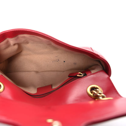 Gucci Calfskin Matelasse Small GG Marmont Shoulder Bag Hibiscus Red 5 of 11