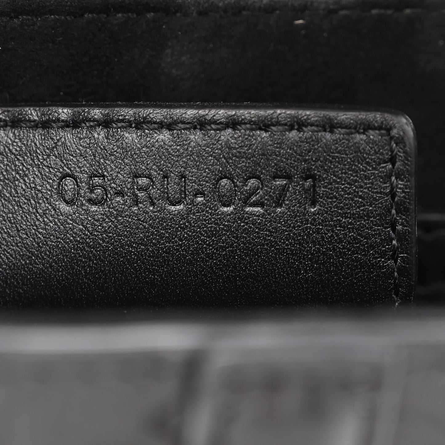 Calfskin Embossed Oblique Saddle Bag Black
