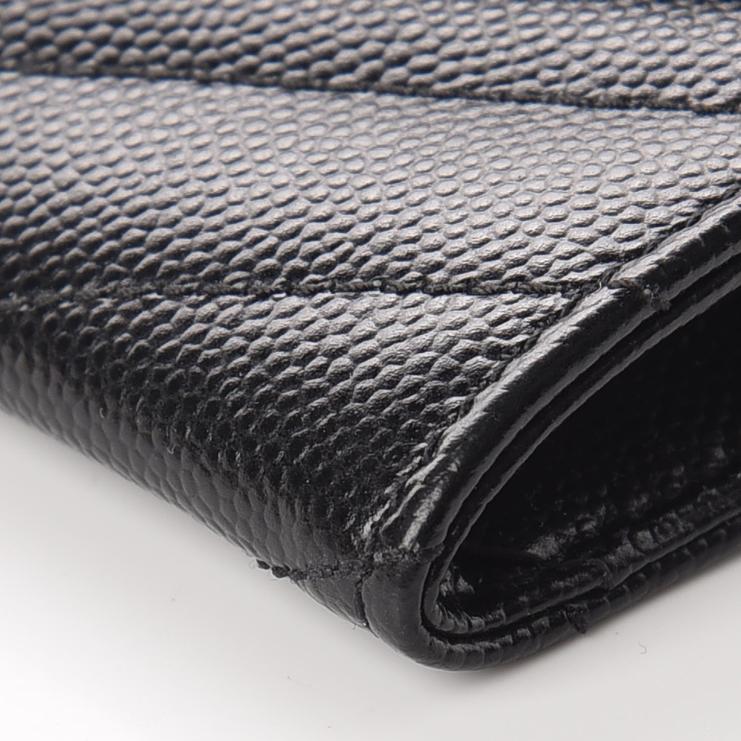 Saint Laurent Grain De Poudre Matelasse Chevron Small Monogram Envelope Wallet Black 6 of 10