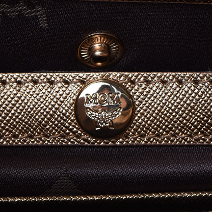 MCM Metallic Saffiano Nuovo Tote Gold 11 of 19