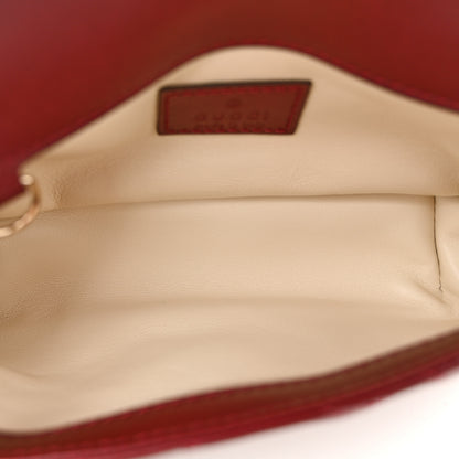 Gucci Calfskin Matelasse Super Mini GG Marmont Shoulder Bag Rosso Ancora 5 of 11
