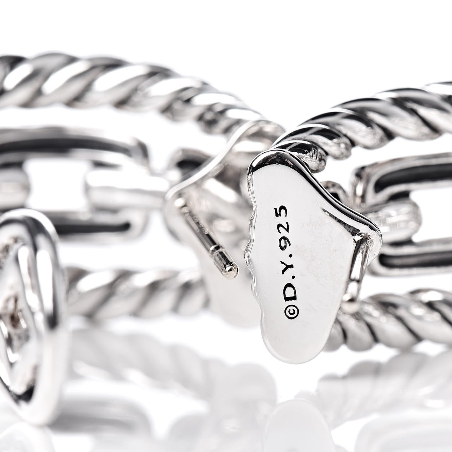 Sterling Silver Diamond Wellesley Link Hoop Earrings