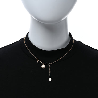 Hermes 18K Rose Gold Diamond PM Ex-Libris Pendant Necklace 2 of 6