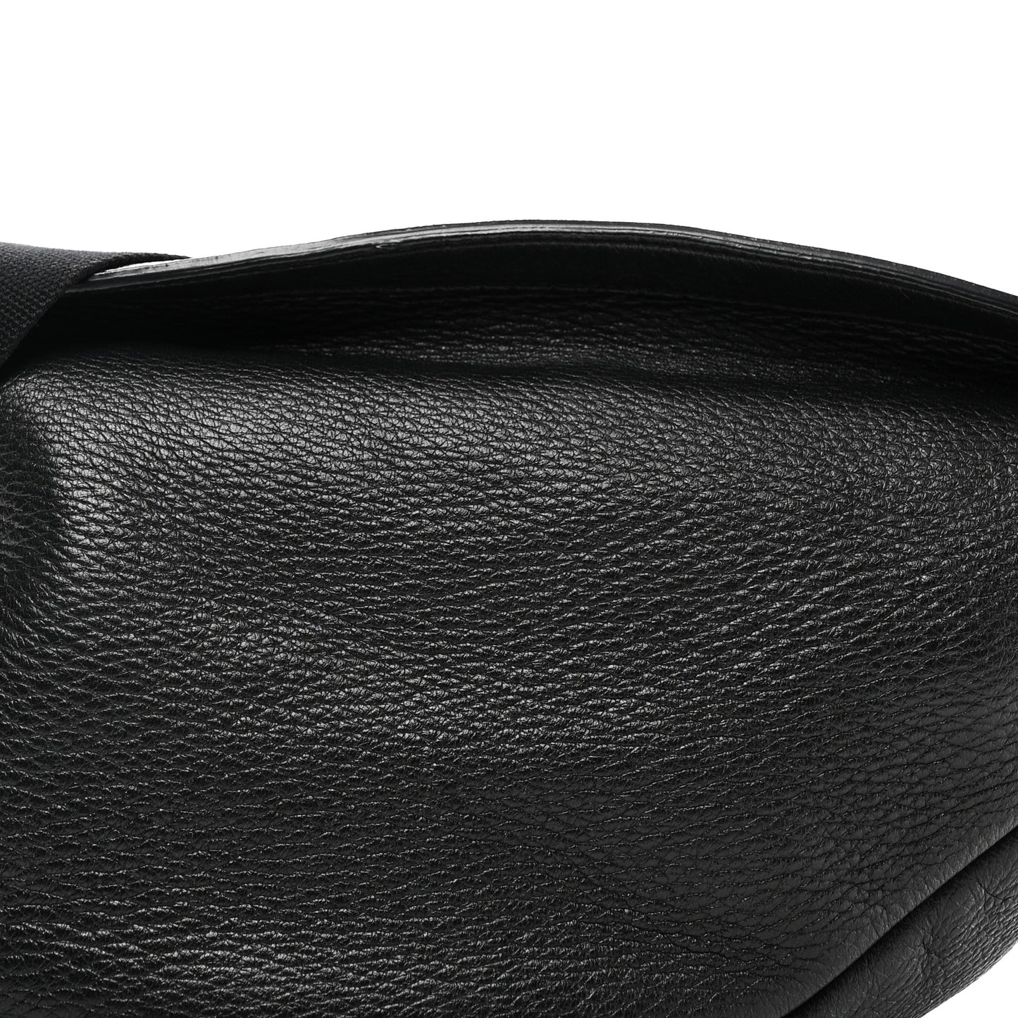 Grained Calfskin Large Slouchy Banana Bag Black