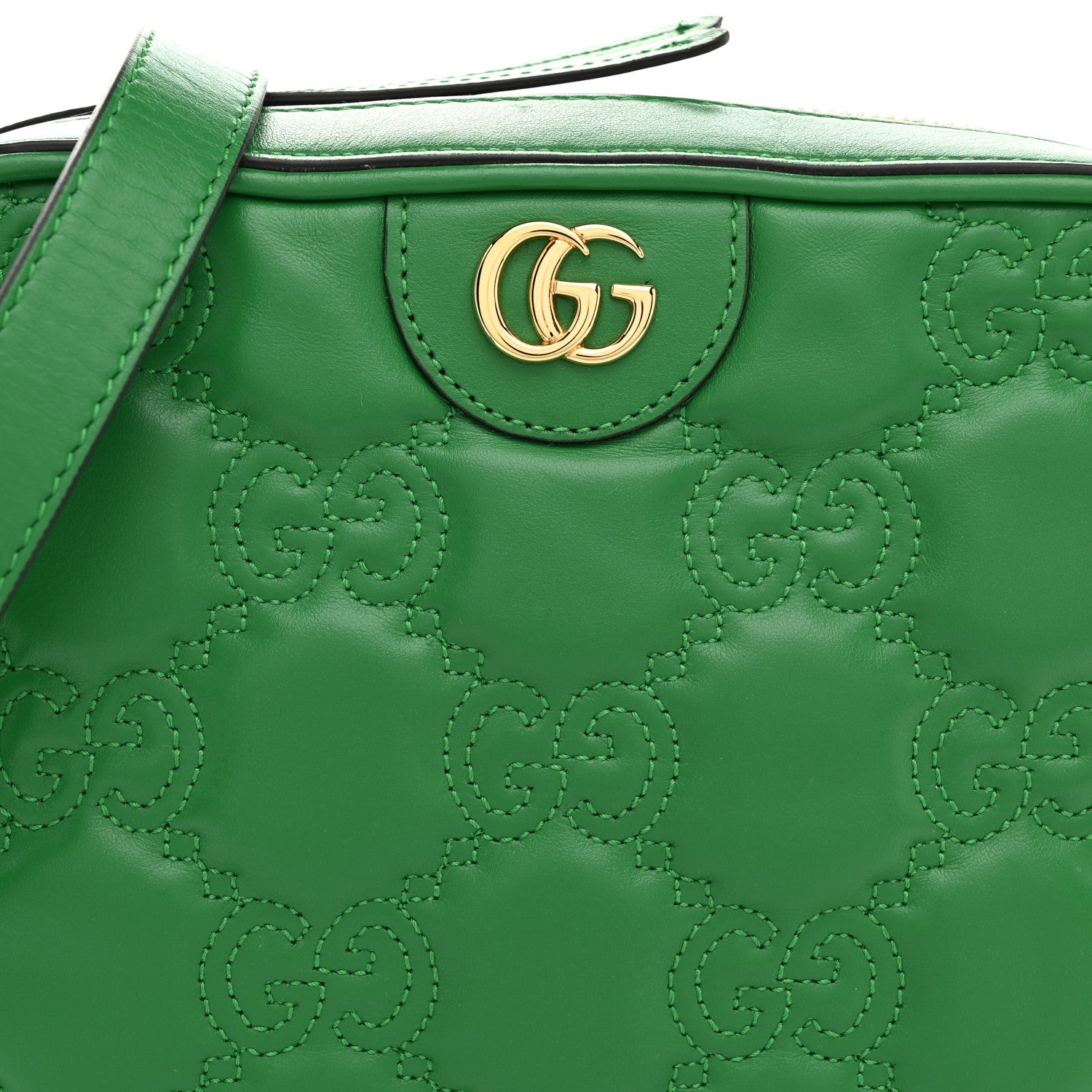 Gucci Calfskin GG Matelasse Shoulder Bag Spring Green Natural 8 of 10