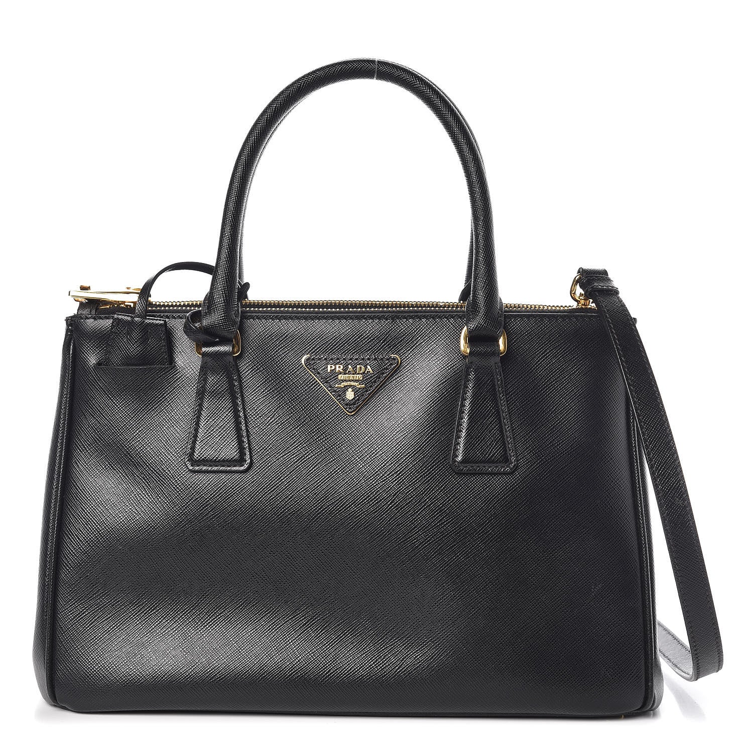 Prada Saffiano Small Galleria Double Zip Tote Black 1 of 10