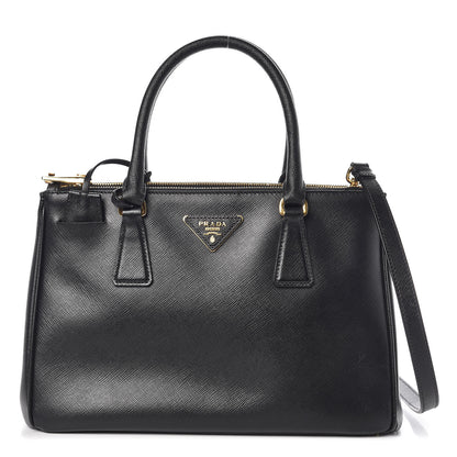 Prada Saffiano Small Galleria Double Zip Tote Black 1 of 10