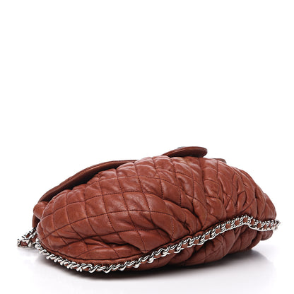 Chanel Washed Lambskin Quilted Large Chain Around Messenger Brown 3 of 15