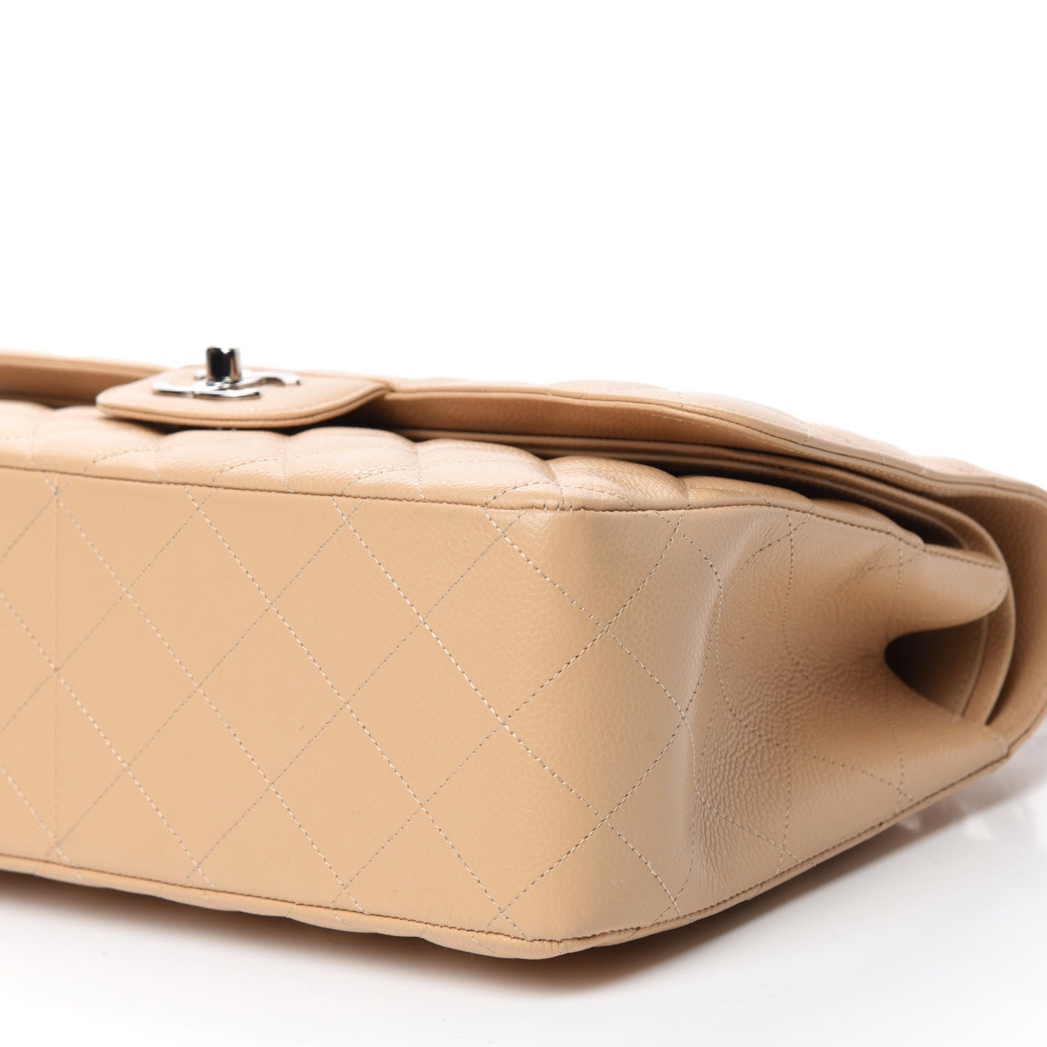 Chanel Caviar Quilted Jumbo Double Flap Light Beige 7 of 10