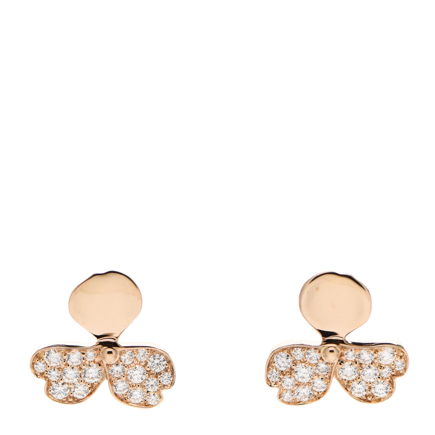 Tiffany 18K Rose Gold Diamond Paper Flowers Earrings 1 of 6