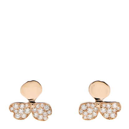 Tiffany 18K Rose Gold Diamond Paper Flowers Earrings 1 of 6
