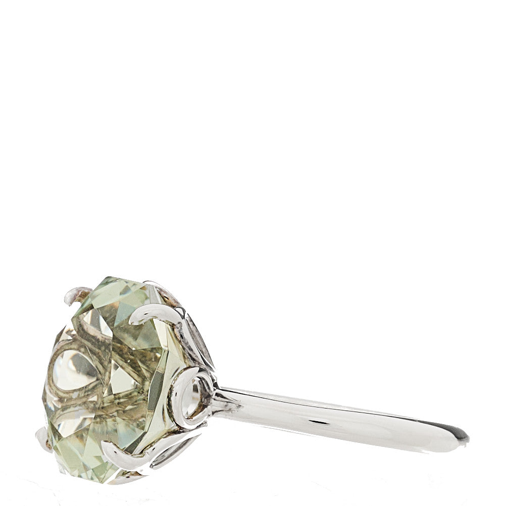 Sterling Silver Green Quartz Octagonal Sparklers Cocktail Ring 54 7