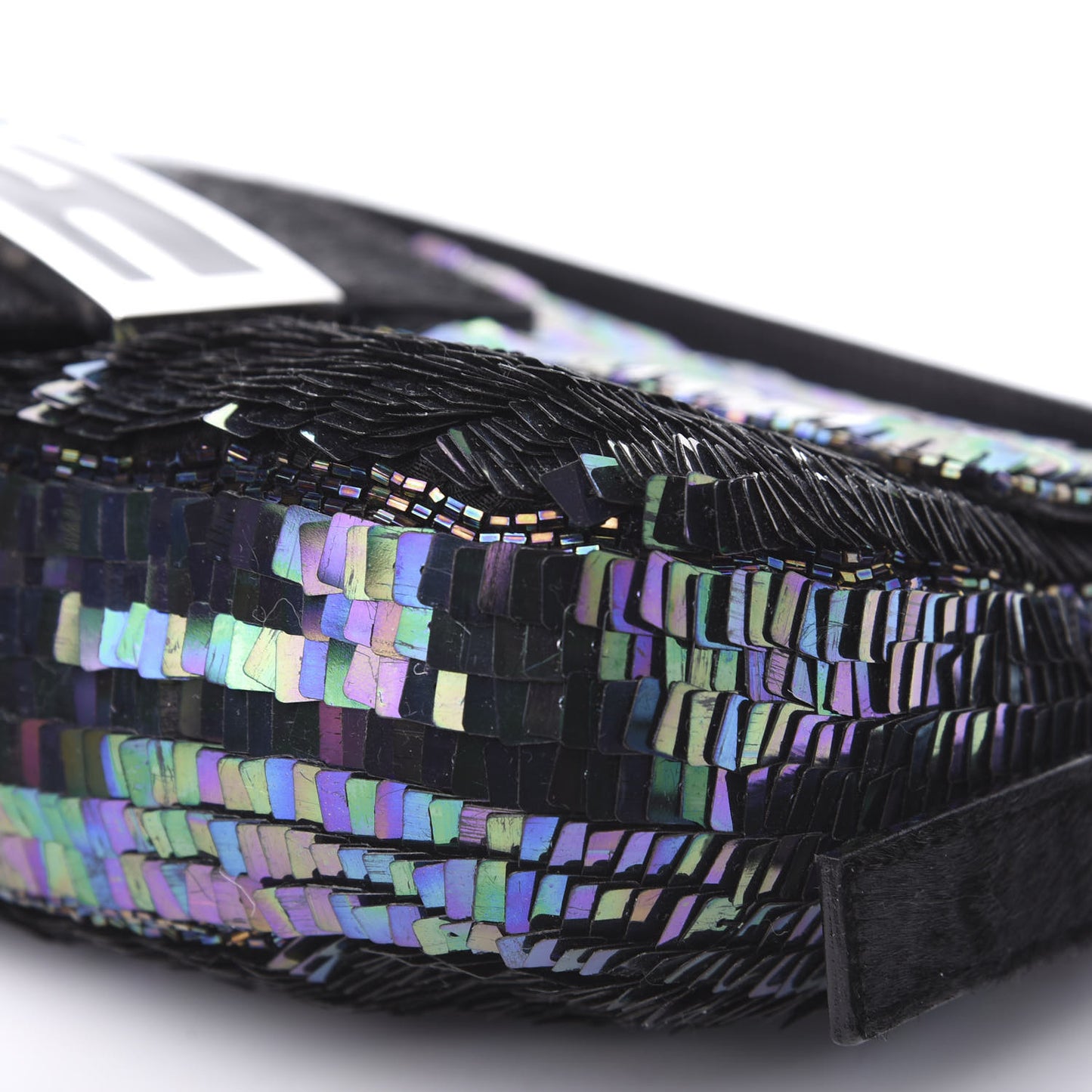 Sequin Paillettes Calf Hair Baguette Multicolor