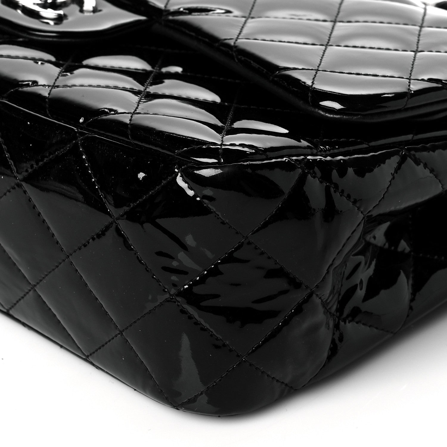 Chanel Patent Quilted Jumbo Double Flap Black 6 of 11