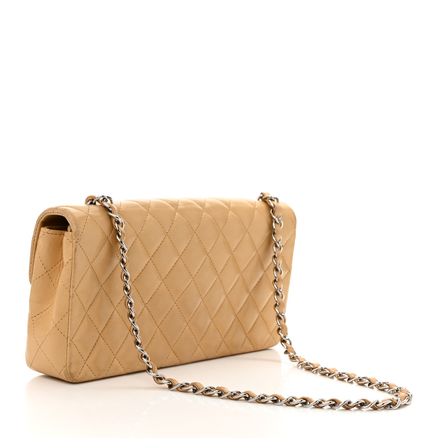 Chanel Lambskin Quilted East West Flap Beige 3 of 11