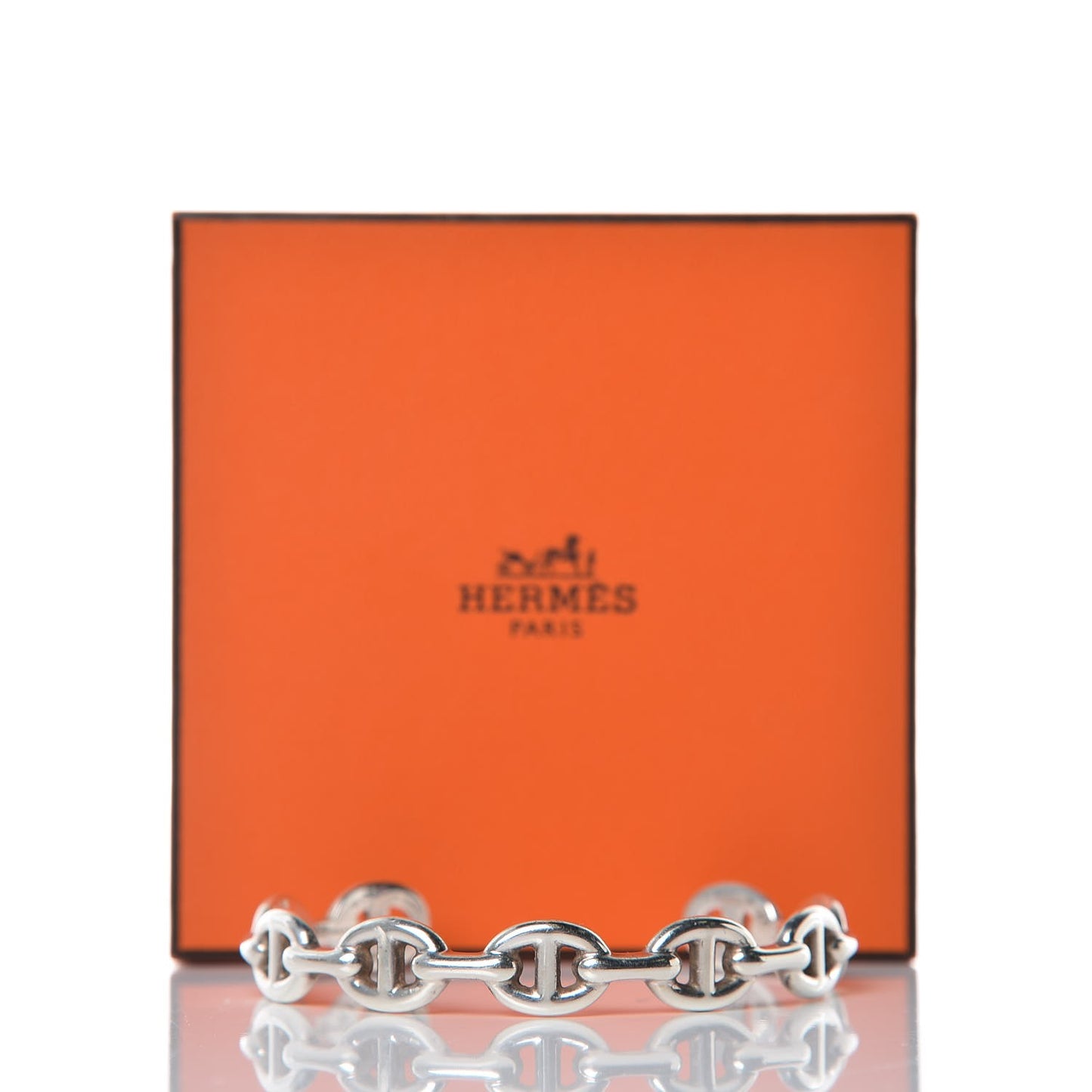 Sterling Silver MM Chaine d'Ancre Enchainee Cuff Bracelet LG