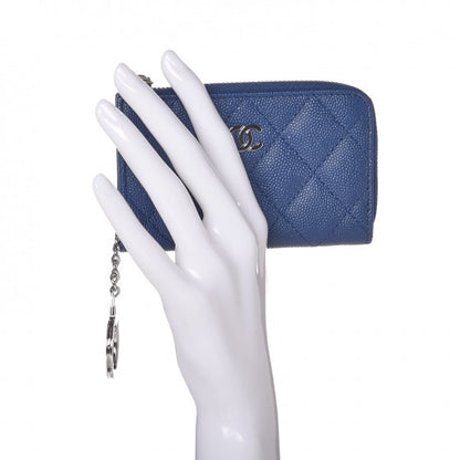 Chanel Caviar Quilted Key Holder Case Blue 2 of 8
