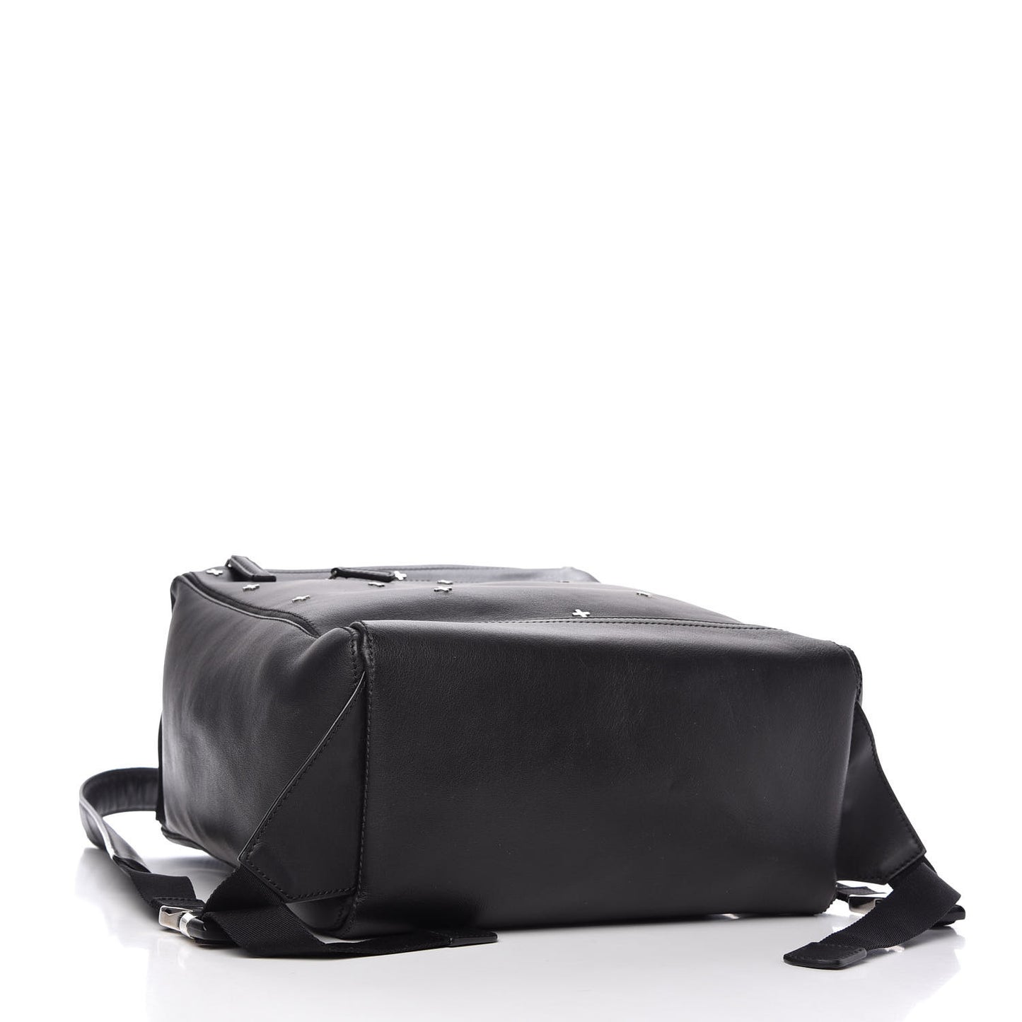 Calfskin Cross Embellished Pandora Backpack Black