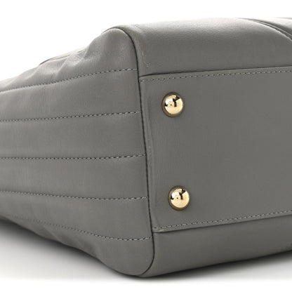 Chanel Calfskin Chevron Quilted Statement Shopping Tote Grey 18 of 21