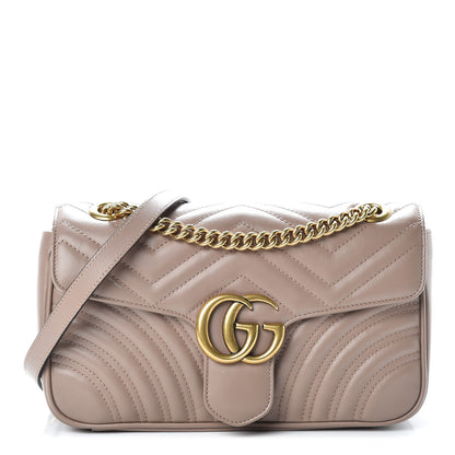 Gucci Calfskin Matelasse Small GG Marmont Shoulder Bag Porcelain Rose 1 of 11