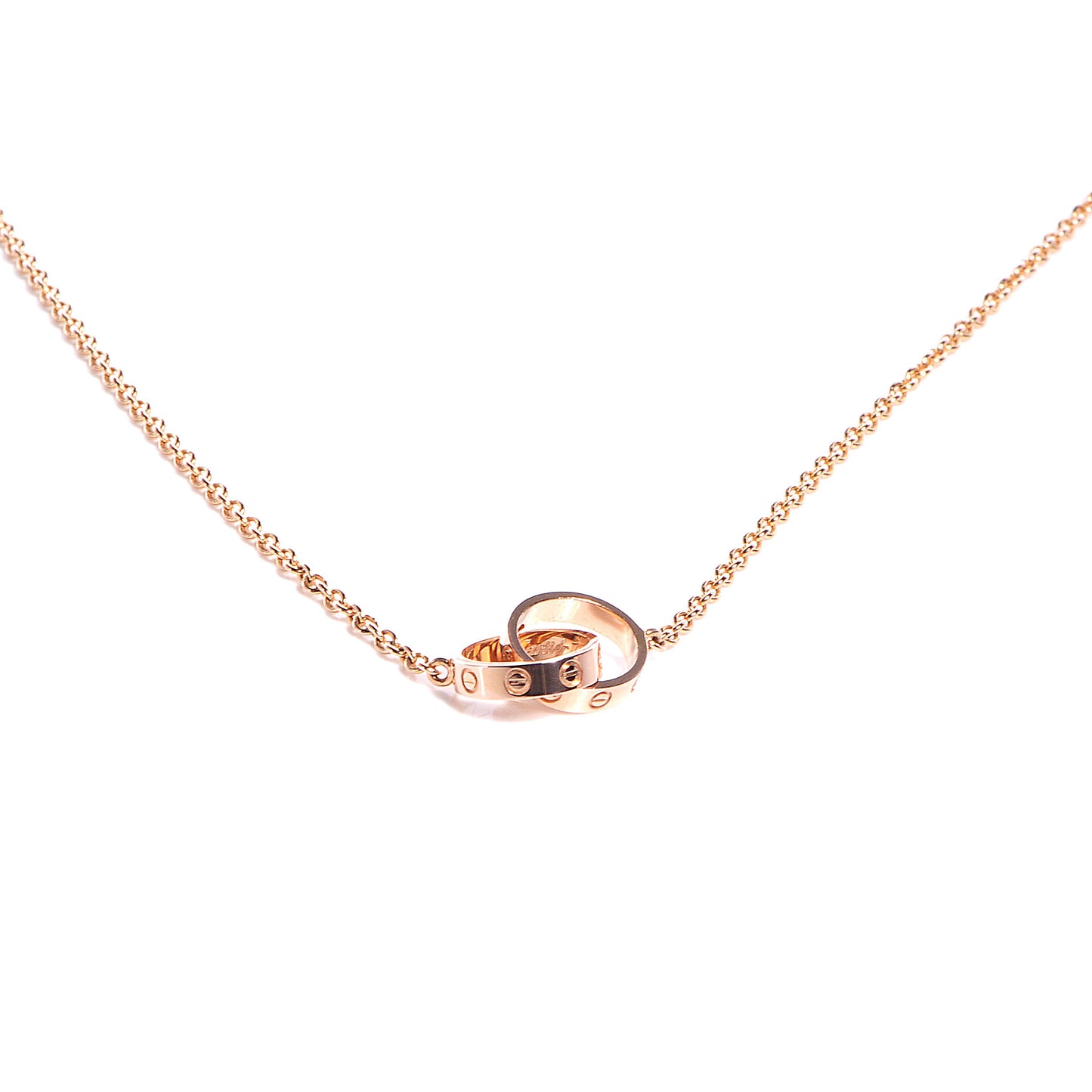 18K Pink Gold Interlocking LOVE Necklace