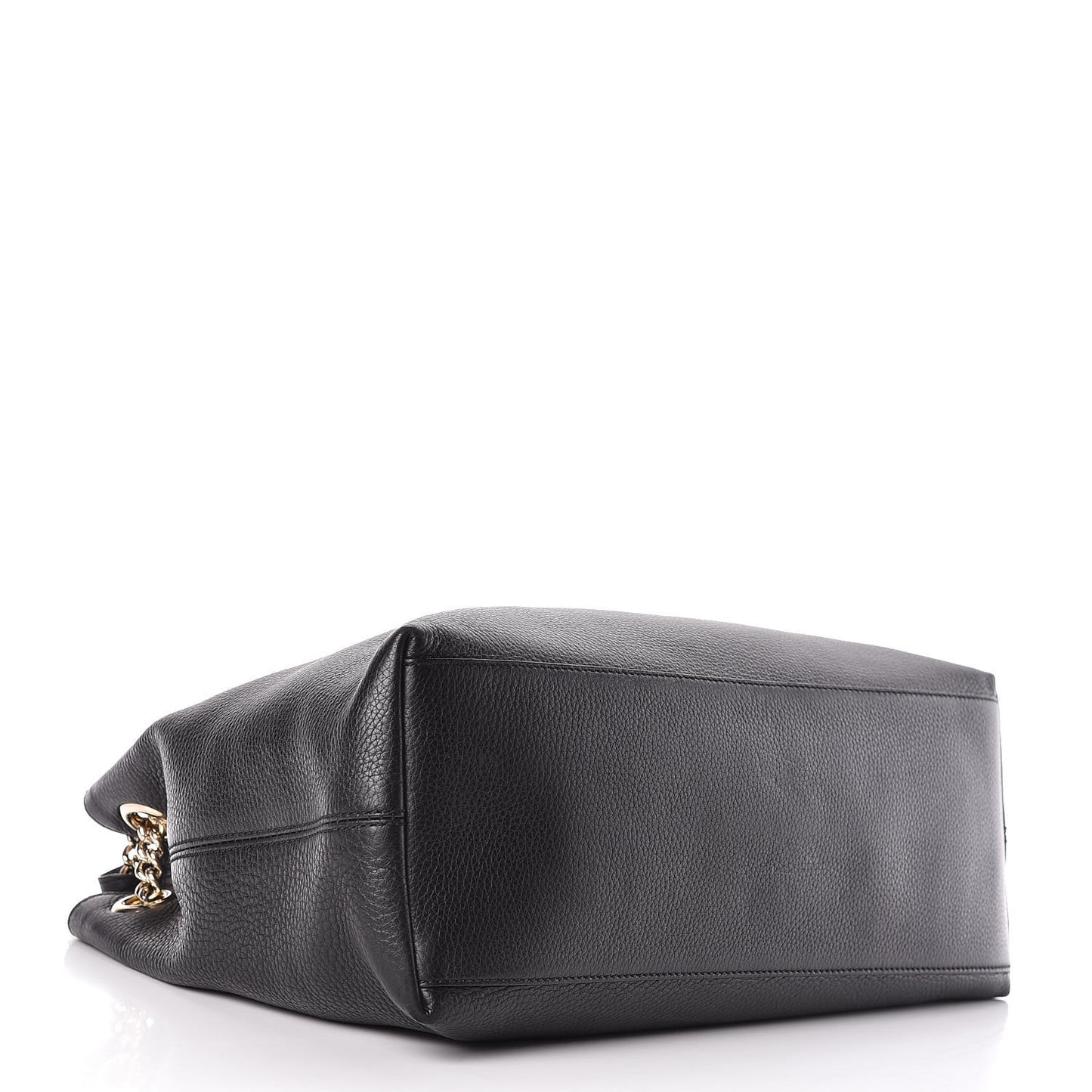 Pebbled Calfskin Medium Soho Chain Shoulder Bag Black