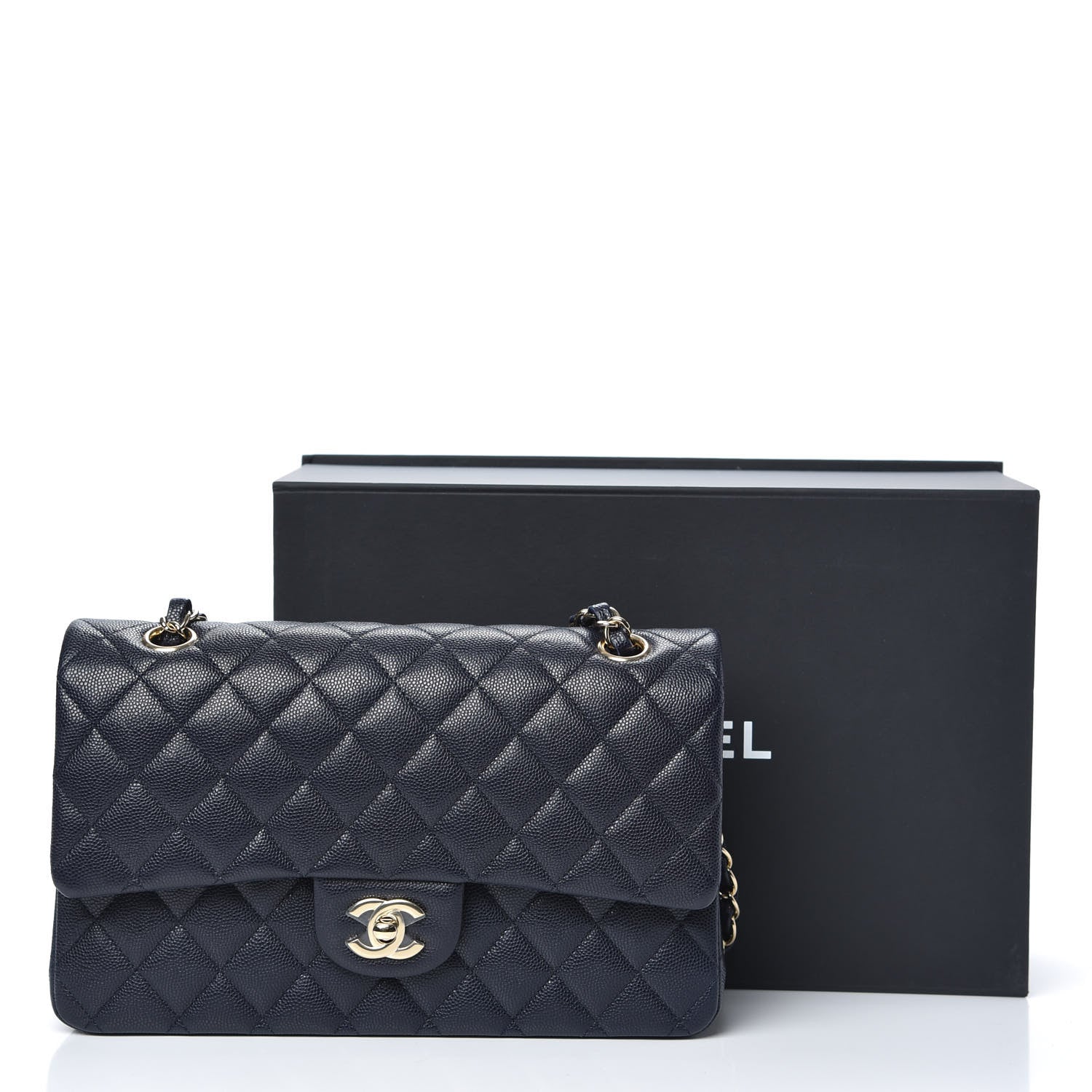 Chanel Caviar Quilted Medium Double Flap Navy 11 of 11