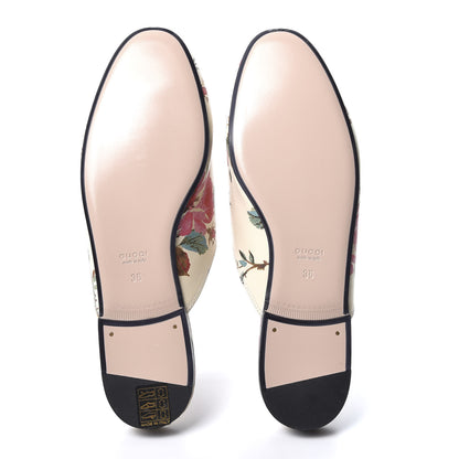 Gucci Calfskin Stamp Allover Rose Princetown Slippers 36 Ivory Multicolor 9 of 10