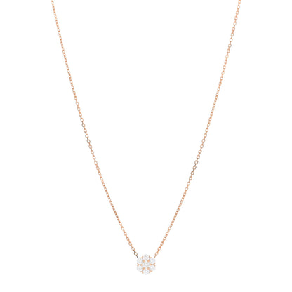 Van Cleef & Arpels 18K Rose Gold Diamond Fleurette Pendant Necklace 1 of 4