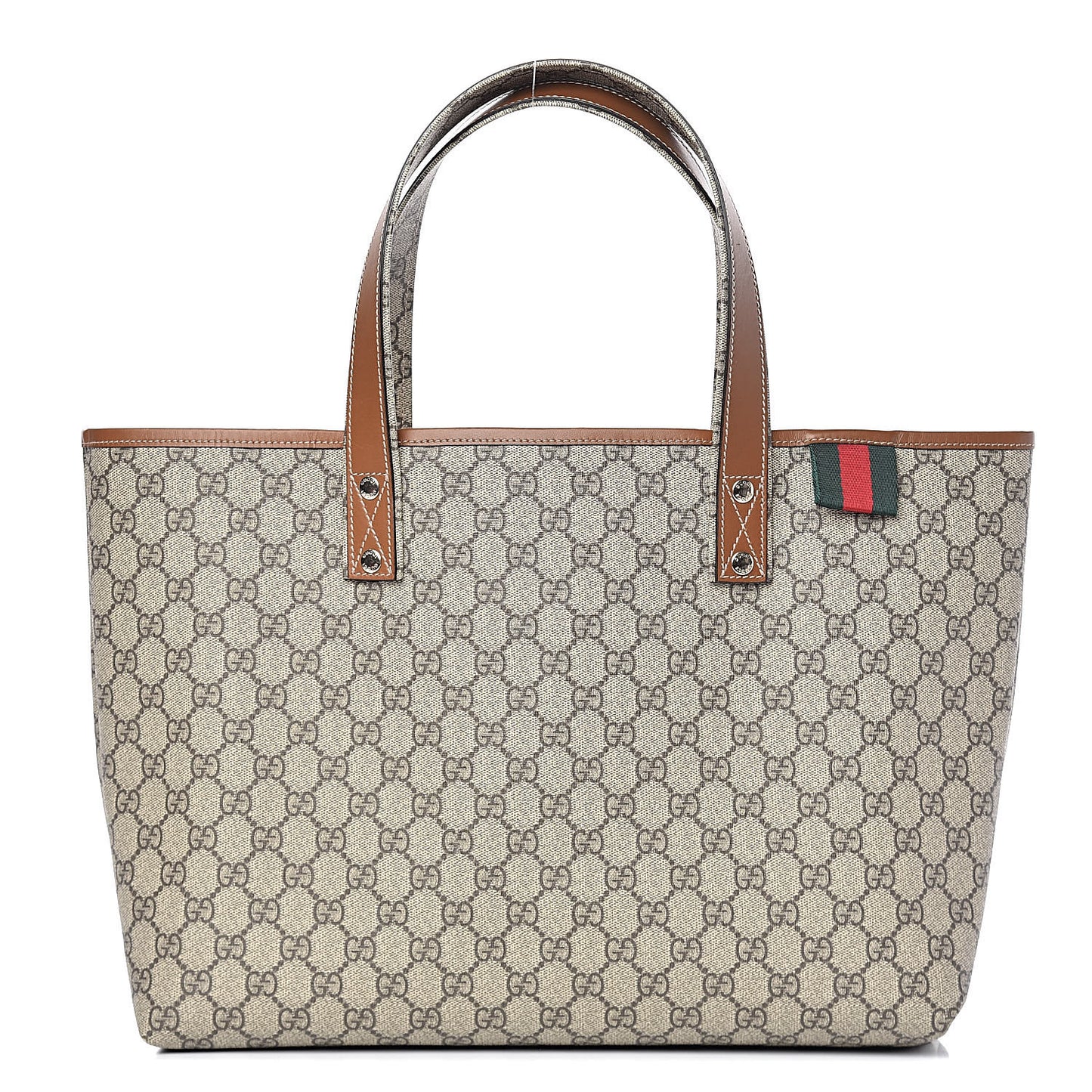 GG Plus Monogram Medium Signature Web Loop Tote Brown