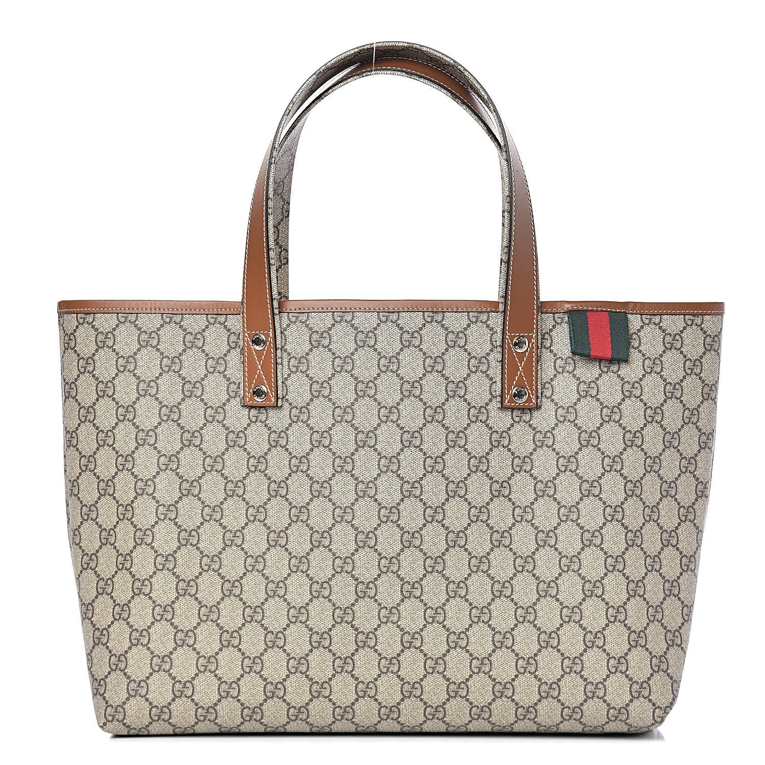 Gucci GG Plus Monogram Medium Signature Web Loop Tote Brown 1 of 10