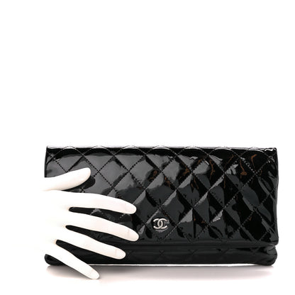 Chanel Patent Calfskin Quilted Beauty CC Clutch Black 2 of 12