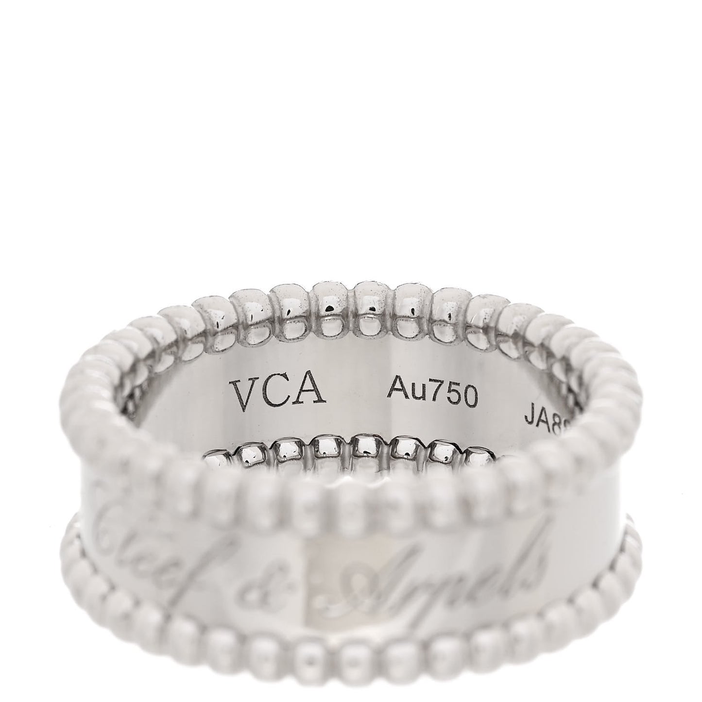 18K White Gold Perlee Signature Ring 53 6.5