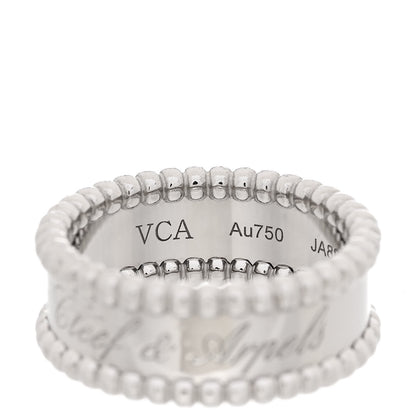 Van Cleef & Arpels 18K White Gold Perlee Signature Ring 53 6.5 4 of 8
