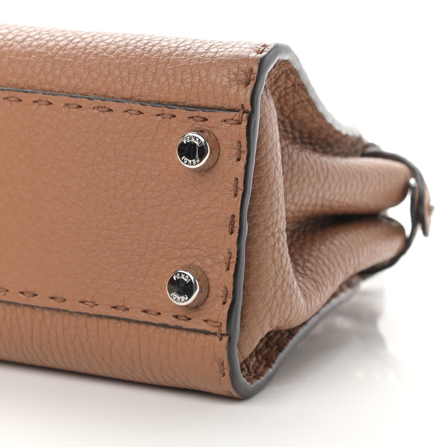 Fendi Cuoio Romano Selleria Bi-Color Mini Peekaboo Iconic Satchel Mou Milk 12 of 14