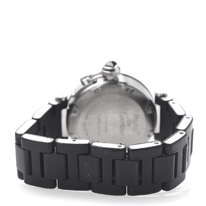 Cartier Stainless Steel Rubber 33mm Pasha C Seatimer Quartz Watch Black 4 of 7