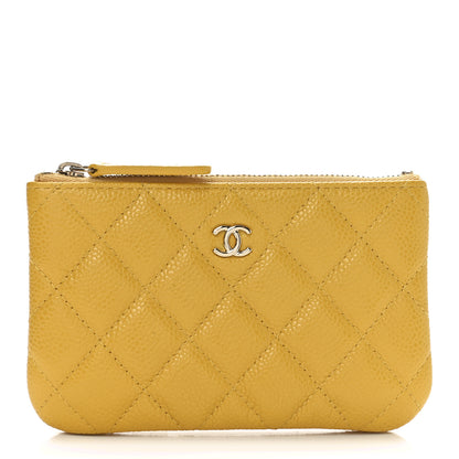 Chanel Iridescent Caviar Quilted Small Cosmetic Case Yellow 1 of 8