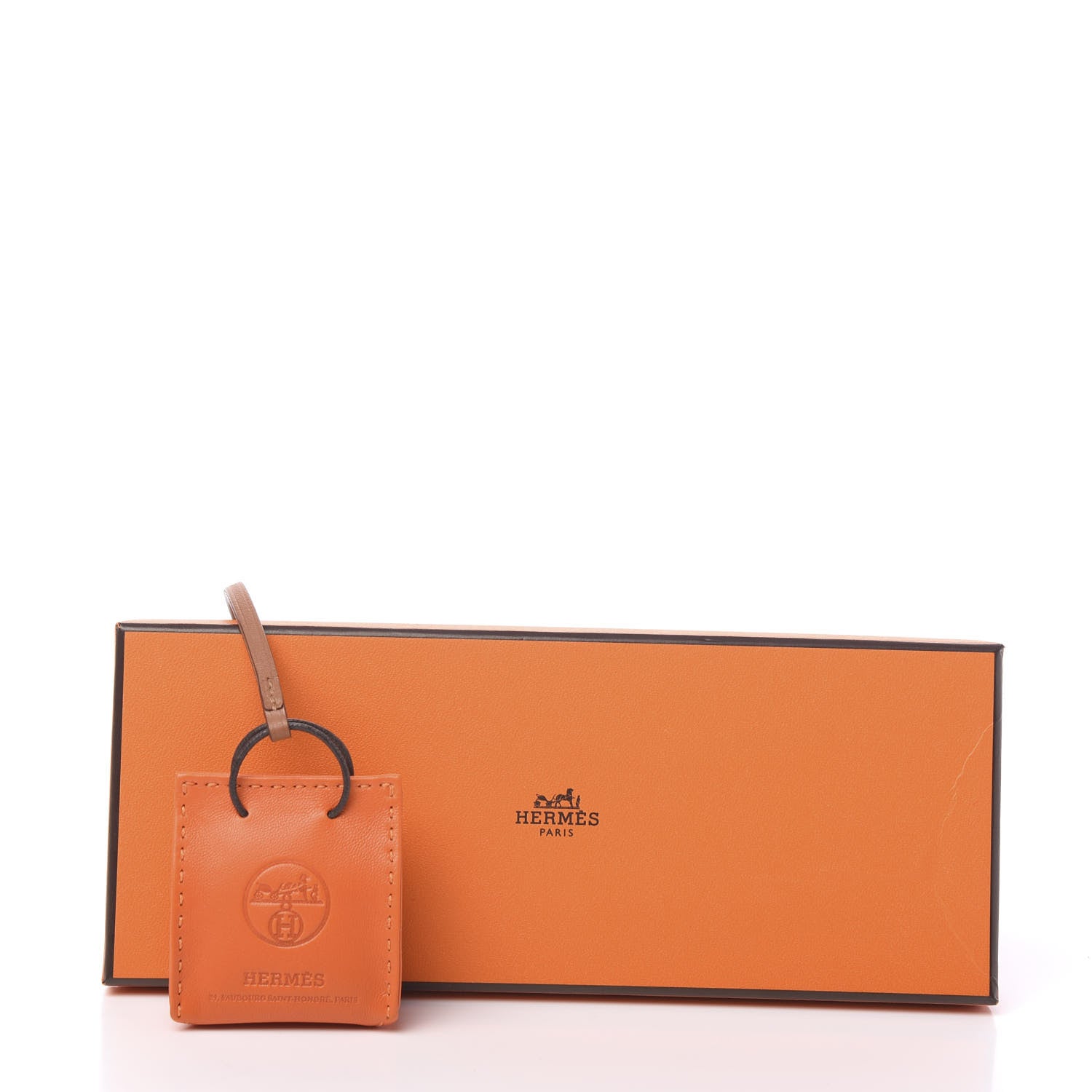 Hermes Milo Lambskin Swift Shopping Bag Charm Feu Gold 4 of 4