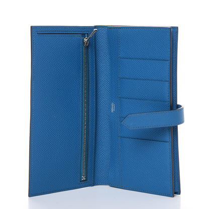 Hermes Epsom Bearn Gusset Wallet Bleu Izmir 5 of 7