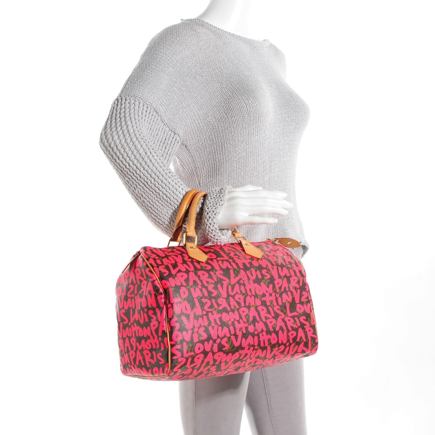 Monogram Graffiti Speedy 30 Fuchsia