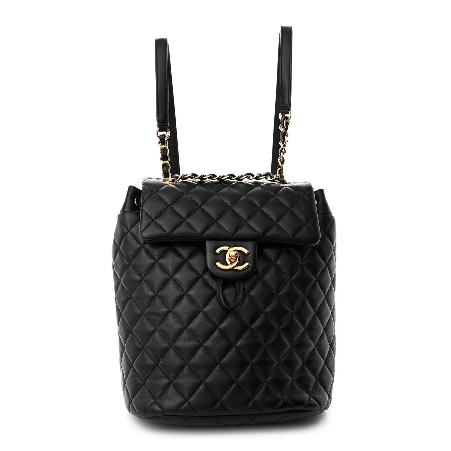 Lambskin Quilted Small Urban Spirit Backpack Black