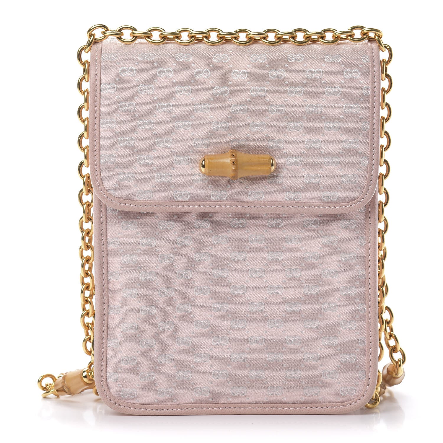 Gucci Monogram Bamboo Chain Shoulder Bag Light Pink 1 of 14