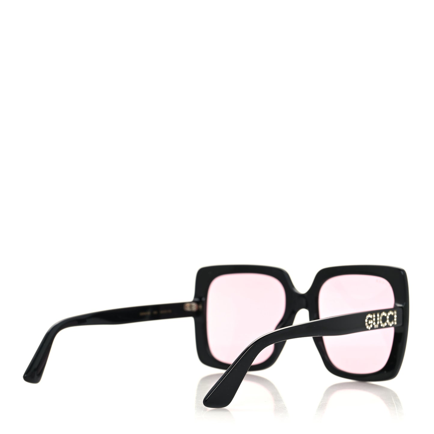 Crystal Square Frame GG Sunglasses GG0418S Black Pink