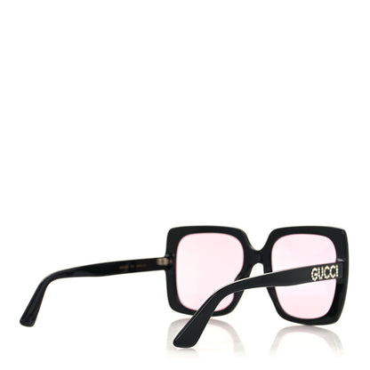 Gucci Crystal Square Frame GG Sunglasses GG0418S Black Pink 4 of 7