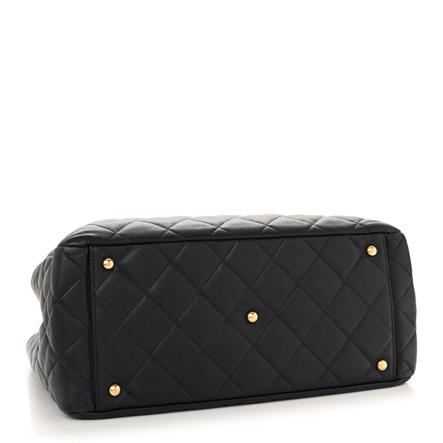 Chanel Caviar Quilted Small Shopping Tote Navy 4 of 14