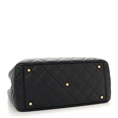 Chanel Caviar Quilted Small Shopping Tote Navy 4 of 14