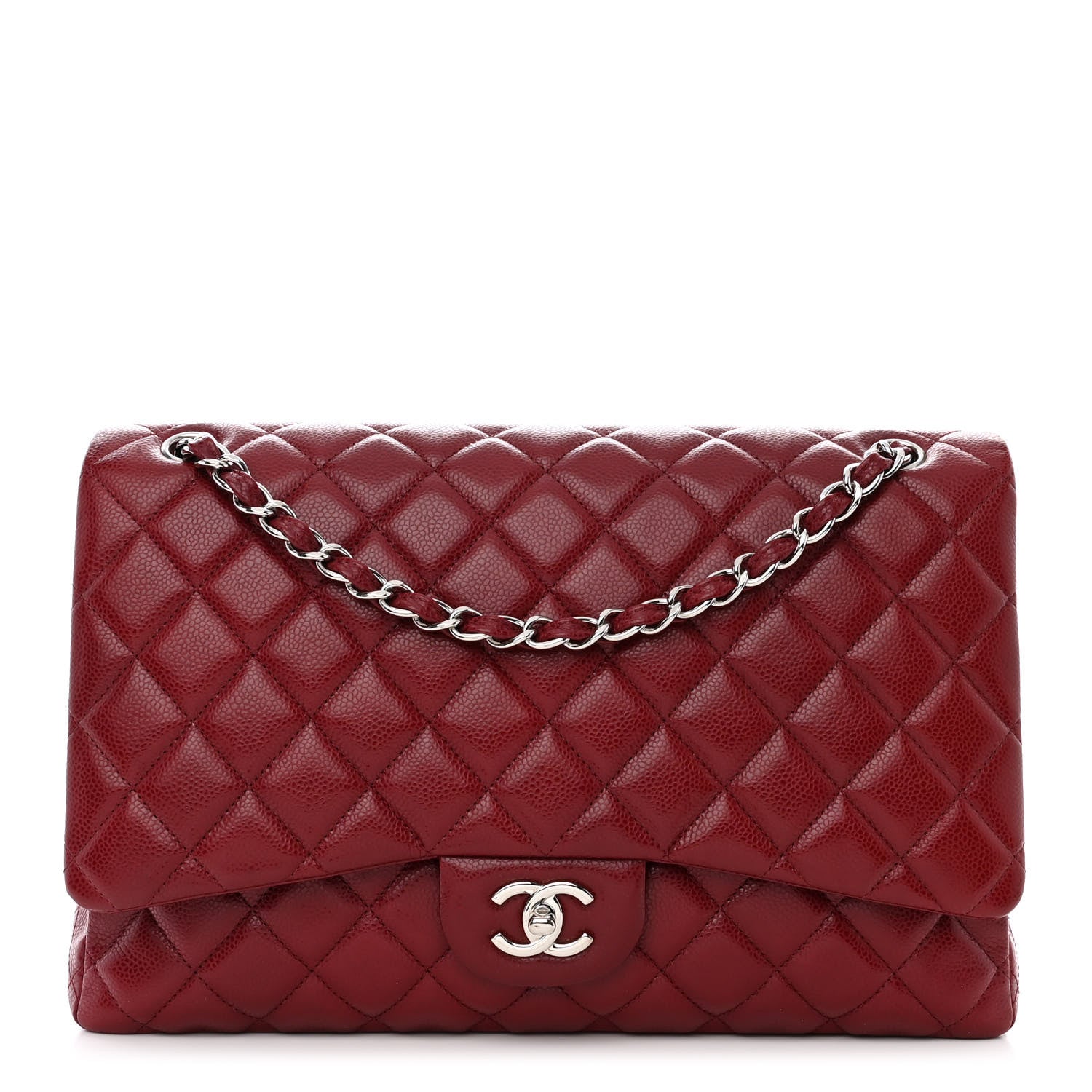 Chanel Caviar Quilted Maxi Single Flap Red 1 of 10