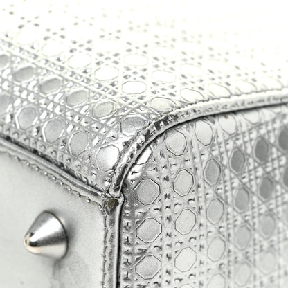 Christian Dior Metallic Patent Micro-Cannage Medium Lady Dior Silver 15 of 20